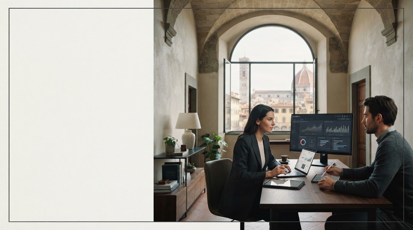 AVENIX AI, spazio ufficio con illuminazione naturale che rappresenta precisione e affidabilità analitica